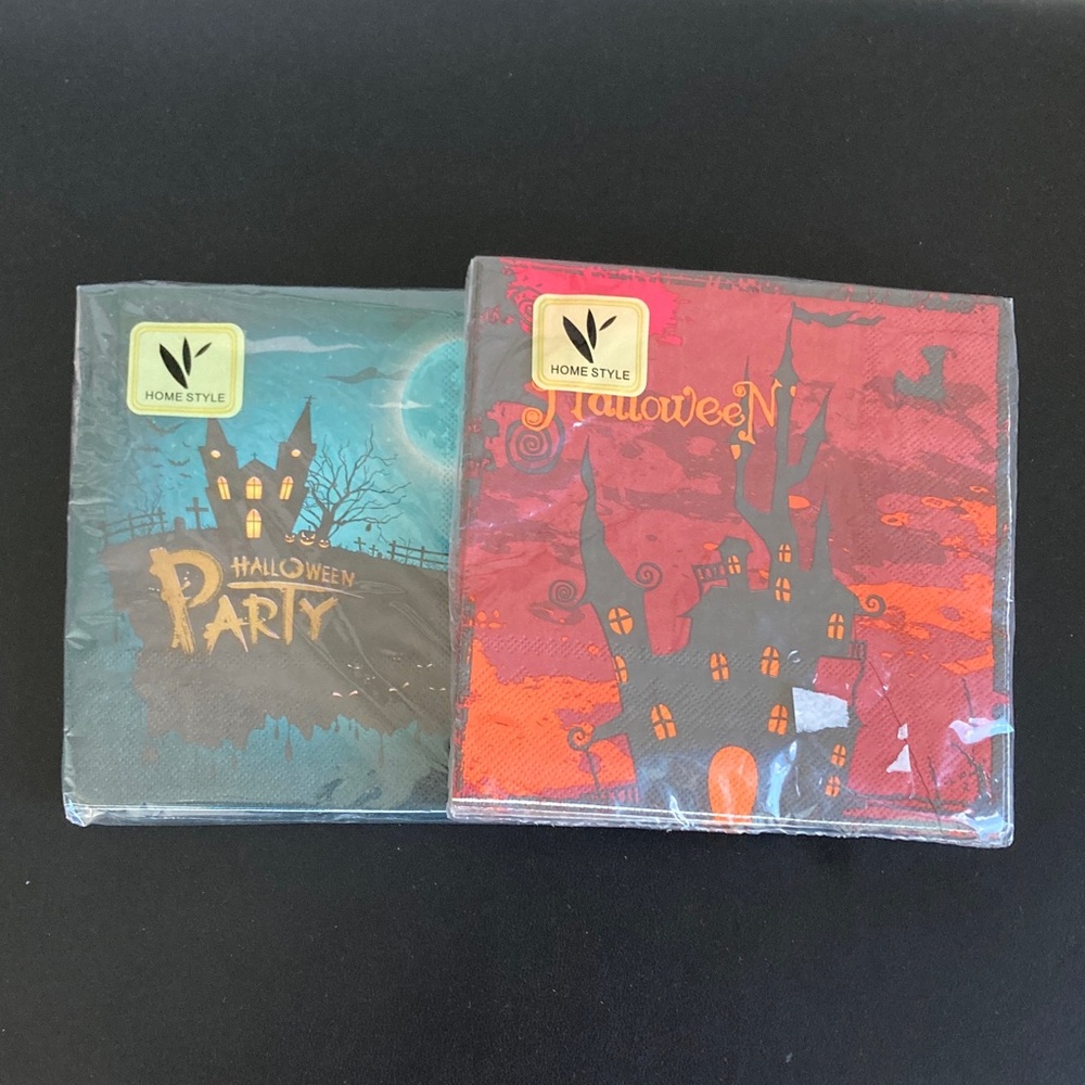 $5 Add on to Bundle Purchase - Halloween Party Napkins - Red and Blue